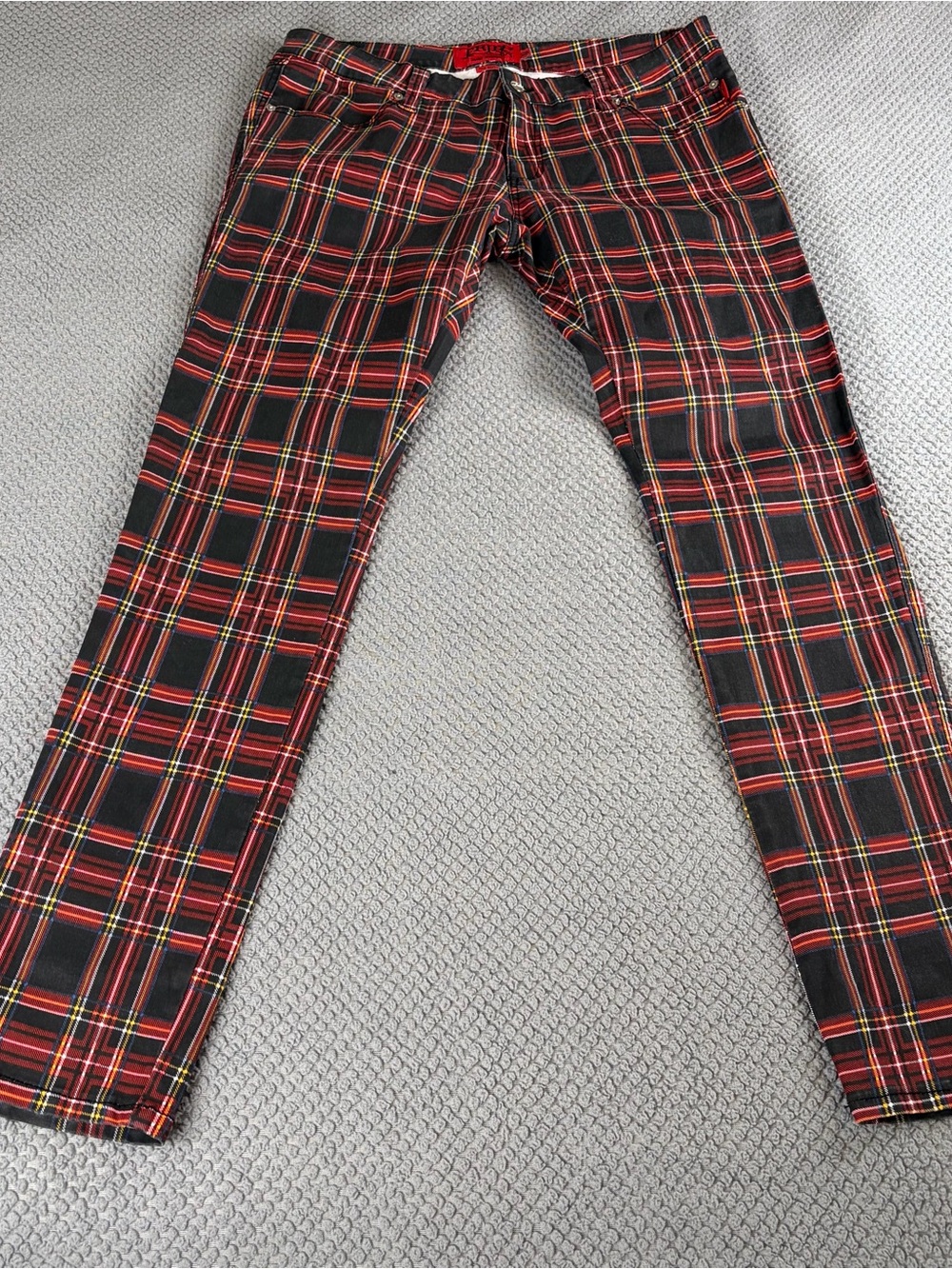 Tripp NYC Red and Black Tartan Plaid Pants